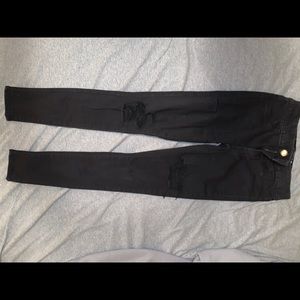 AEO Black Ripped Extreme Legging Size 2